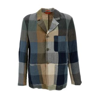 Barena Light Jackets, male, Multicolor, Size: L Single-breasted Linen Jacket