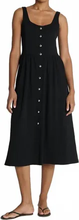 Nation Ltd Laurel Midi Dress In Jet Black