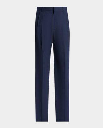 Balmain Men & apos;s Straight Leg Double-Pleated Trousers