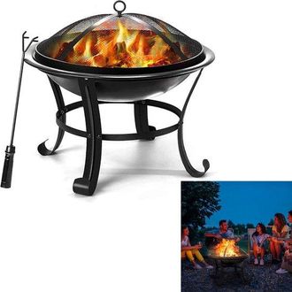 OEM Chimenea De Jard&iacute;n, Horno, Estufa De Le&ntilde;a, Calentador, Cesta Para Fuego, Dimensiones 565647cm, Estufas De Le&ntilde;a En El Jard&iacute;n, Negro