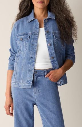 Eileen Fisher Stretch Organic Cotton Blend Denim Jacket in Classic Indigo at Nordstrom, Size Xx-Small