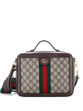 Gucci Ophidia Zip Around Camera Bag GG Coated Canvas Small shoulder bag - Brown