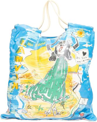 Lanvin singing cartoon print laminated canvas tote bag