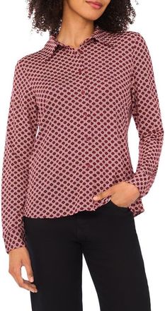 Halogen Print Button-Up Shirt in Cordovan at Nordstrom Rack, Size X-Large