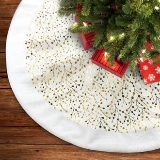 OEM Jupe De Sapin De Noel - 120 Cm - Para Arbol De Navidad Interior Exterior - Blanco - 1 Unidad