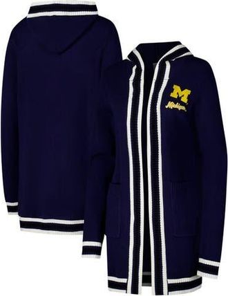 Gameday Couture Womens Gameday Couture Navy Michigan Wolverines Stripe Detail Tri-Blend Hoodie Cardigan Sweater at Nordstrom, Size Small