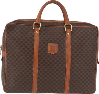 Celine Macadam Canvas And Leather Brown Canvas Briefcase Bag (Pre-Owned)