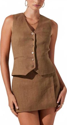 Astr Kaiko Vest In Dark Khaki