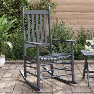 vidaXL Vidaxl - Mecedoras Con Asiento Curvo 2 Uds Madera &Aacute;lamo Maciza Gris