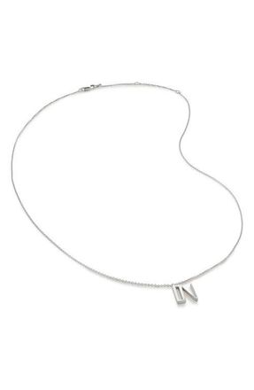 Monica Vinader Initial Pendant Necklace in Sterling Silver - N at Nordstrom