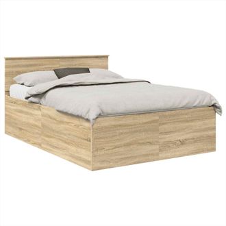 vidaXL Estructura De Cama Con Cabecera Roble Sonoma 150 X 200 Cm Vidaxl