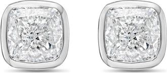 Diana M. Jewels 14KT WHITE GOLD LAB GROWN CUSHION CUT STUDS IN A BEZEL SETTING WEIGHING 12.00 CTS TW