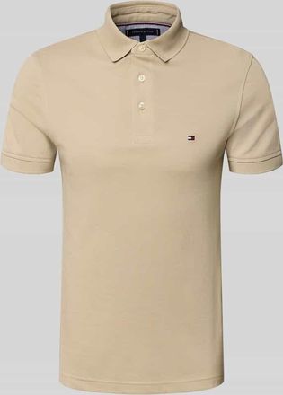 Tommy Hilfiger Slim Fit Poloshirt aus Baumwoll-Elasthan-Mix in Beige, Größe XXL