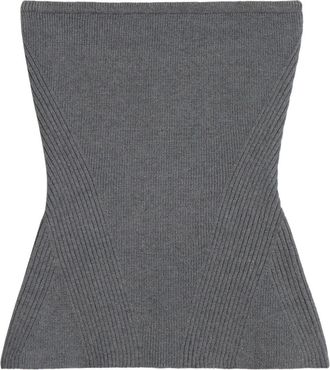 Apparis ribbed-knit bandeau top - women - Polyester/Recycled Viscose/Nylon - L - Grey