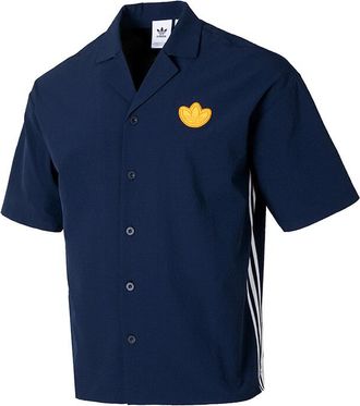 adidas Originals Graphic Shirt Asia Sizing Navy Yellow JI7229