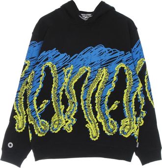Octopus Zwarte lichtgewicht hoodie - Heren - Hoodies - Veelkleurig - XL - Katoen - Hoodies & sweatvesten