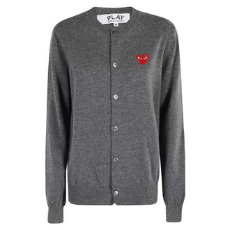Comme Des Gar&ccedil;ons Cardigans, female, Gray, Size: XS Cardigan Red Heart