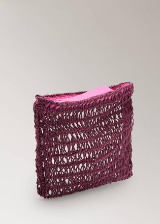 Mango Necessaire rete cotone vino - Donna - Taglia unica - MANGO