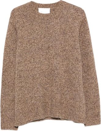 Soft Goat Melange-effect Crew-neck Sweater