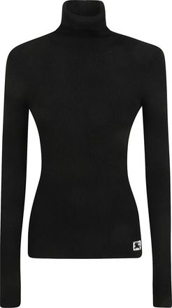 Burberry Zwarte coltrui - Dames - Coltruien - Zwart - M - Wol - Truien & Vesten