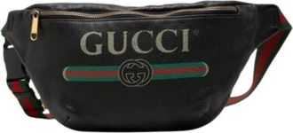Gucci Pre-owned Belt Bag - Dames - Vintage Heuptassen - Zwart - ONE Size - Leer - Vintage