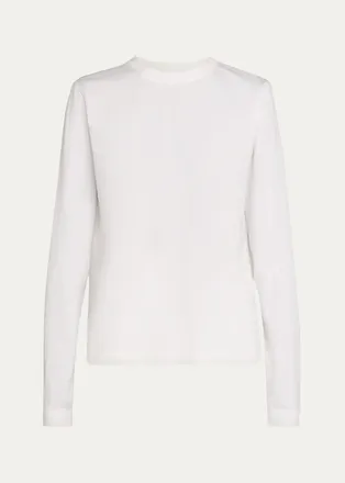 Brunello Cucinelli Long-Sleeve Monili Crewneck Cotton T-Shirt