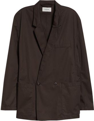 Christophe Lemaire Double Breasted Cotton Twill Workwear Jacket in Ristretto at Nordstrom, Size 40 Us