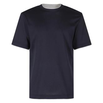 Eleventy T-shirt MM con Bordino - - Tops - Uomo - Blu - M