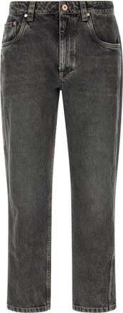 Brunello Cucinelli Grey Straight Mid Rise Jeans
