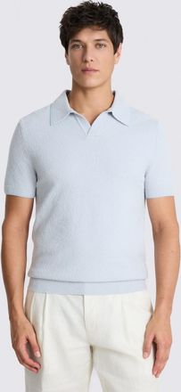 Moss Light Blue Boucl&eacute; Skipper Polo Shirt
