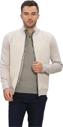Genti Jassen, Heren, Beige, L, Polyester, Jacket Zip LS