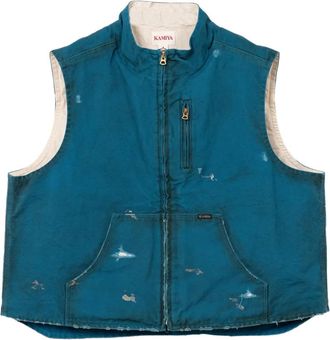 Bows & Arrows Gerafelde spencer met ritssluiting - Blauw