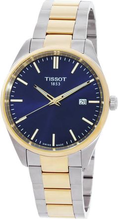 Tissot PR 100 Quartz Blue Dial Two-Tone Mens Watch T1504102204100