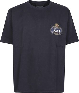 Rhude Black Safari Crest Graphic Cotton T-Shirt