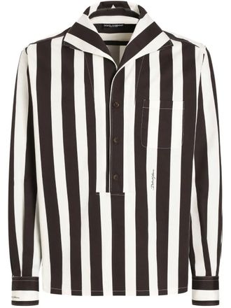 Dolce & Gabbana sailor-collar striped shirt - Brown