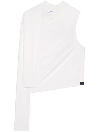 Courrèges asymmetric off-shoulder T-shirt - White