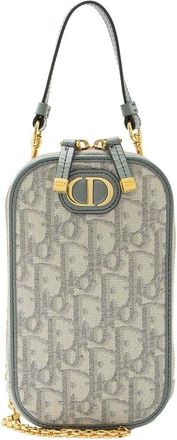 Dior Blue Leather Oblique 30 Montaigne Callin Dior Phone Holder (Authentic Pre-Loved)