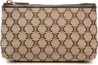 Celine Pre-owned Womens Macadam Canvas Coin Pouch - Tan Textile - One Size