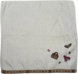 Celine Pre-owned Accessories, female, White, Size: ONE SIZE Pre-owned Cotton Scarf