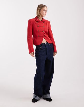 Asos Giacca stile tamburino mini rossa-Rosso