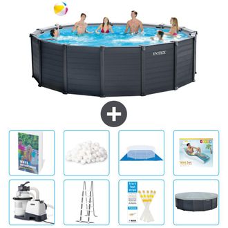 Intex Piscina Graphite Panel Redonda - 478x124 Cm - 9-piezas S527