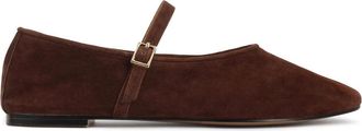 Kazar Bruine su&egrave;de ballerinas met riempje - Dames - Ballerinas - Bruin - 41 EU - Su&egrave;de - Schoenen