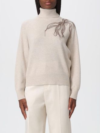 Brunello Cucinelli Womens Beige Turtleneck Sweater, Size L