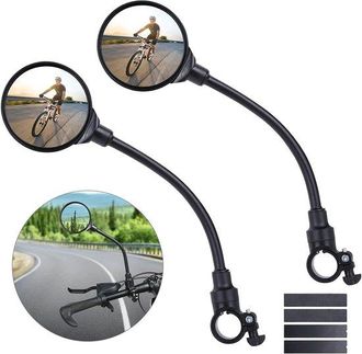 OEM Juego De 2 Espejos Retrovisores Redondos Ajustables Para Bicicleta Con V&aacute;stago Flexible