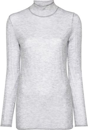 Patrizia Pepe mélange fine-knit jumper - women - Wool - I - Grey