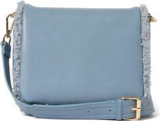 Urban Originals Faux Shearling Flap Crossbody Bag in Blue at Nordstrom Rack