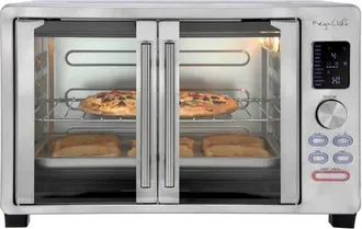 MegaChef 31.7 Quart Digital French Door Multi-Function Electric Convection Toaster Oven with Rotisserie Set in Grey at Nordstrom