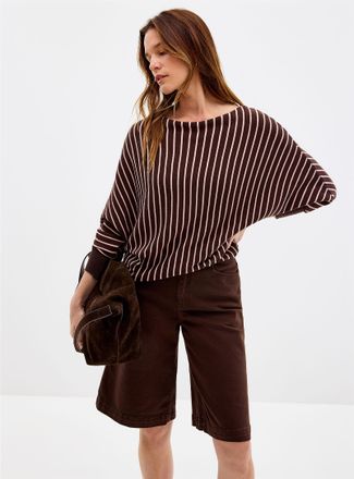 Contemporaine Womens Loose boat-neck sweater Exclusive collection from Italy