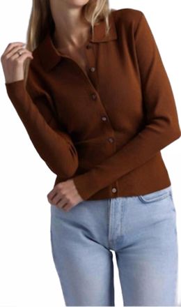 Minnie Rose Ribbed Long Sleeve Sweater In Foxtail