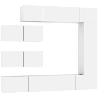 vidaXL Vidaxl - Set De Muebles Para Tv 7 Piezas Madera Contrachapada Blanco